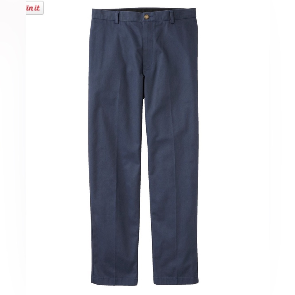 LL Bean Men's Wrinkle-Free Double L® Chinos, Classic Fit, Plain Front Navy Blue